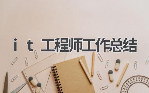 2023it工程师工作总结 it工程师工作总结范文(16篇）