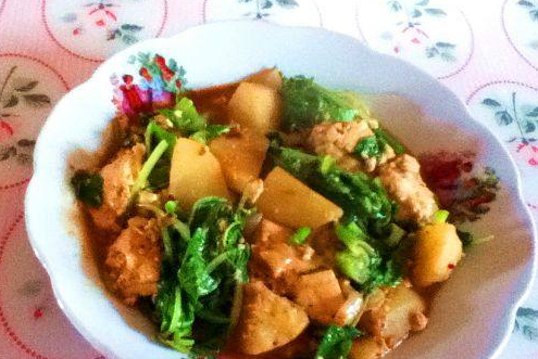 土豆小白菜炖豆腐的家常做法