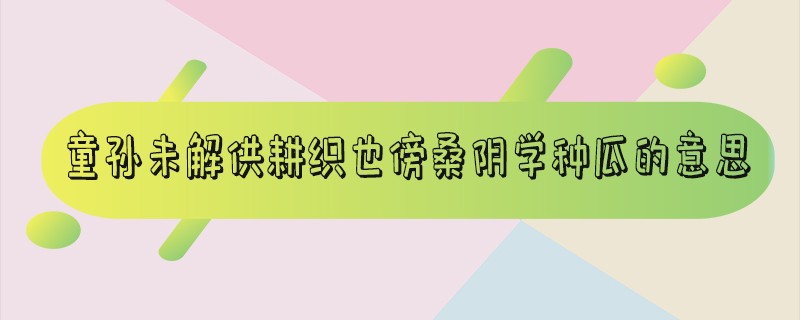 童孙未解供耕织也傍桑阴学种瓜的意思_童孙未解供耕织也傍桑阴学种瓜的意思的短视频