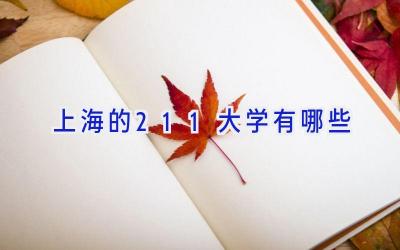 上海的211大学有哪些
