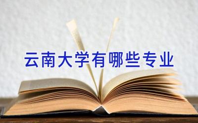 云南大学有哪些专业