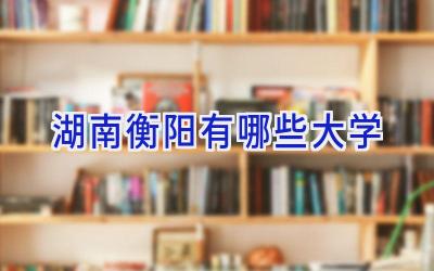 湖南衡阳有哪些大学
