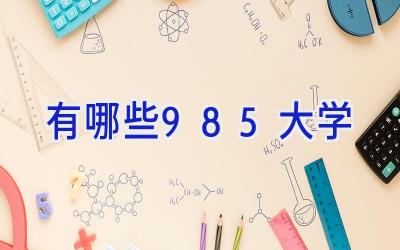有哪些985大学