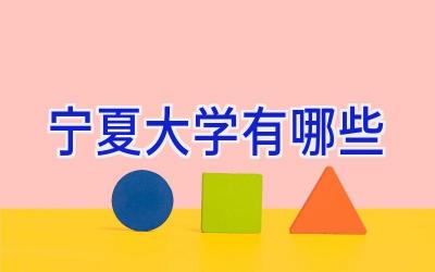 宁夏大学有哪些