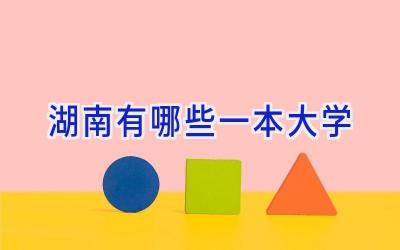 湖南有哪些一本大学