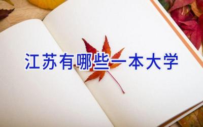 江苏有哪些一本大学