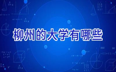 柳州的大学有哪些