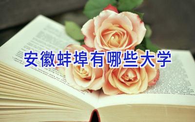 安徽蚌埠有哪些大学