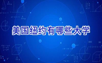 美国纽约有哪些大学