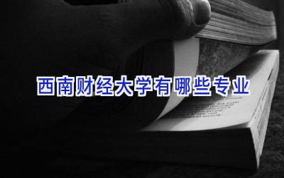 西南财经大学有哪些专业