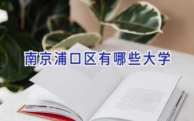 南京浦口区有哪些大学