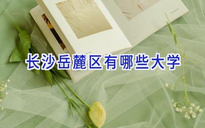 长沙岳麓区有哪些大学