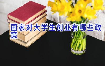 国家对大学生创业有哪些政策