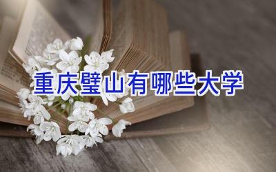 重庆璧山有哪些大学