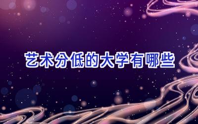 艺术分低的大学有哪些