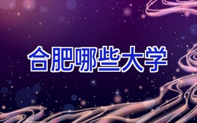合肥哪些大学