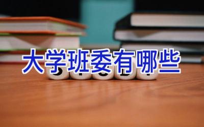 大学班委有哪些