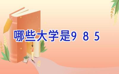 哪些大学是985