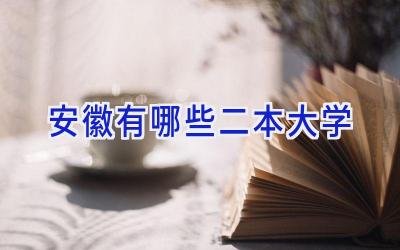 安徽有哪些二本大学