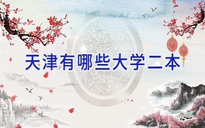 天津有哪些大学二本
