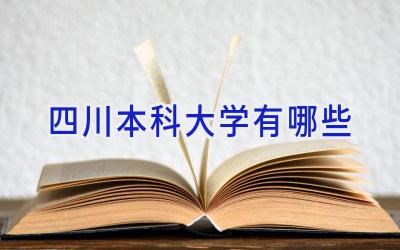 四川本科大学有哪些
