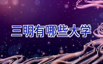三明有哪些大学