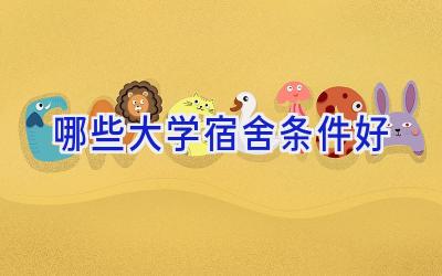 哪些大学宿舍条件好
