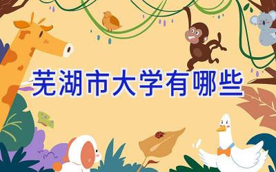 芜湖市大学有哪些