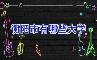 衡阳市有哪些大学