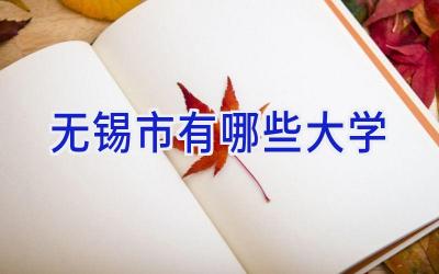 无锡市有哪些大学