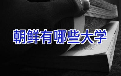 朝鲜有哪些大学