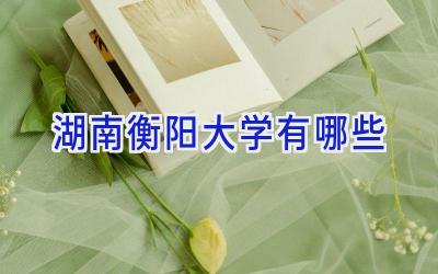 湖南衡阳大学有哪些