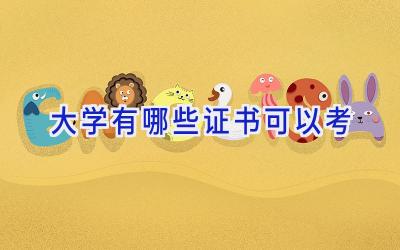 大学有哪些证书可以考
