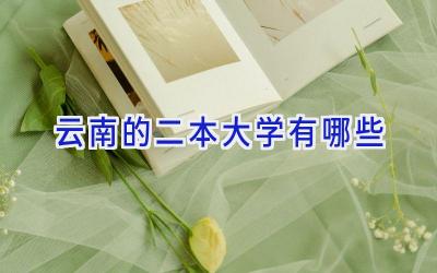 云南的二本大学有哪些