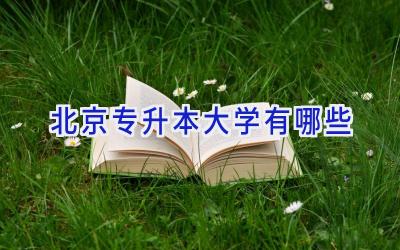 北京专升本大学有哪些