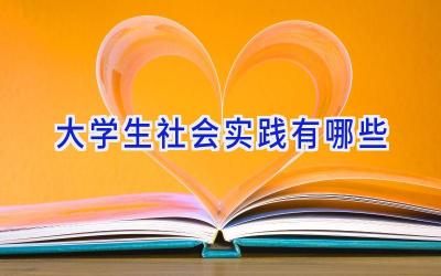 大学生社会实践有哪些