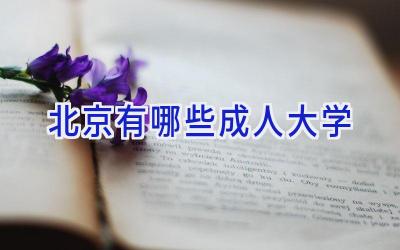 北京有哪些成人大学