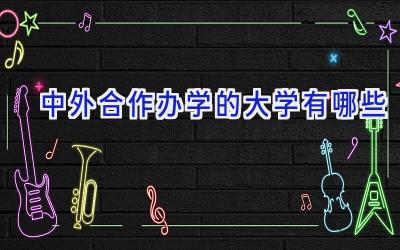 中外合作办学的大学有哪些