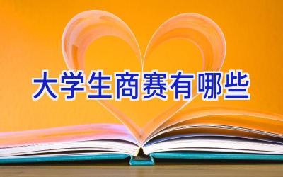 大学生商赛有哪些