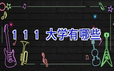 111大学有哪些
