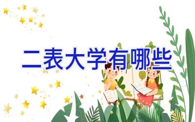 二表大学有哪些