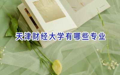 天津财经大学有哪些专业