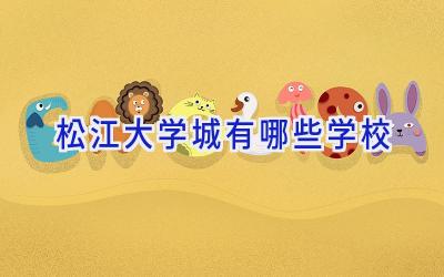 松江大学城有哪些学校