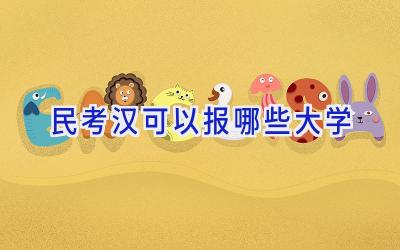 民考汉可以报哪些大学