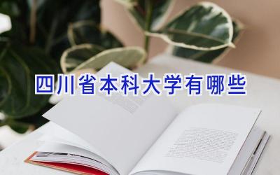 四川省本科大学有哪些