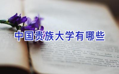 中国贵族大学有哪些