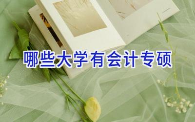 哪些大学有会计专硕