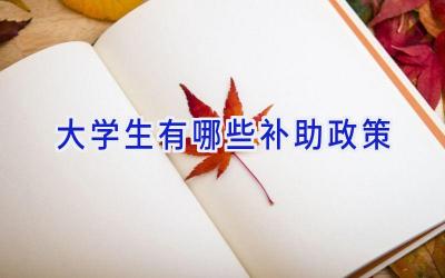 大学生有哪些补助政策