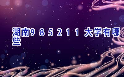 湖南985211大学有哪些