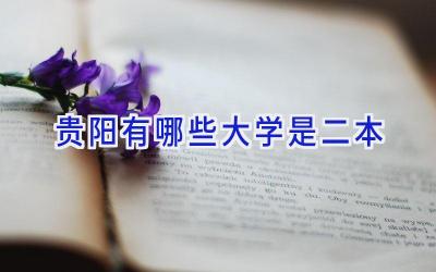 贵阳有哪些大学是二本